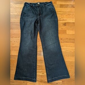 Duluth Trading Co. Curvy Dark Blue Flare Jeans